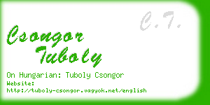 csongor tuboly business card